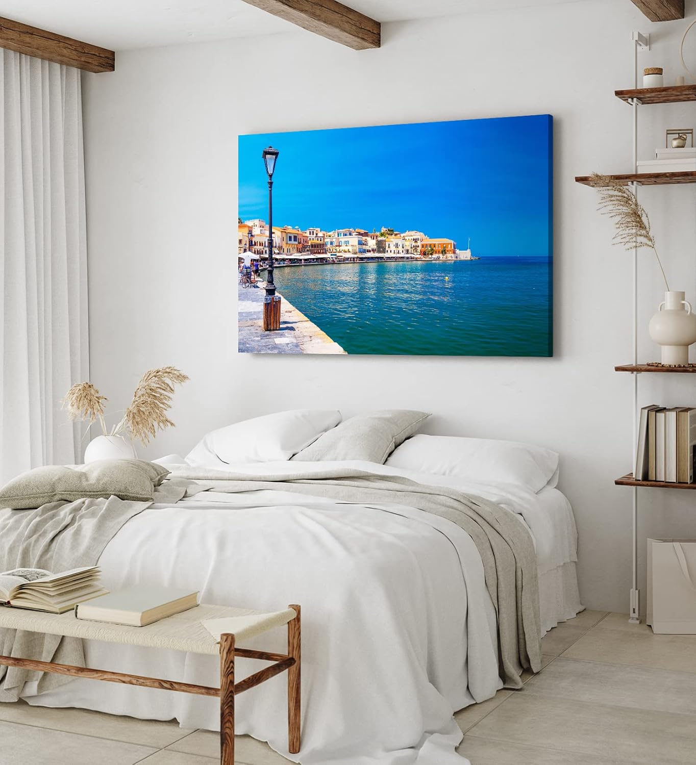 Paul Sinus Wandbild 120x80cm Chania Kreta Griechenland Meer Promenade Mittelmeer Sommer