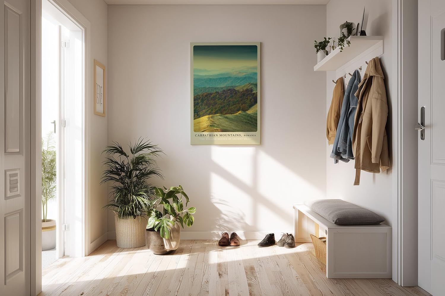 Paul Sinus Kunstdruck 40x60cm Carpathian Mountains mit sanften Hügeln in Rumänien