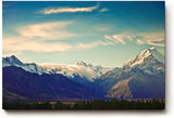 Sinus Art Wandbild 120x80cm Die schneebedeckten Berge vor blauem Himmel vermitteln Weite, Kraft und Naturerlebnis