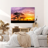 Paul Sinus Wandbild 120x80cm Afrikanische Landschaft Burkea Africana Bäume Sonnenuntergang