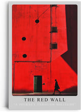 Paul Sinus Leinwandbild 60x90cm The Red Wall Leinwandbild minimalistische Architektur mit intensiver Farbfläche geheimnisvolle Silhouette