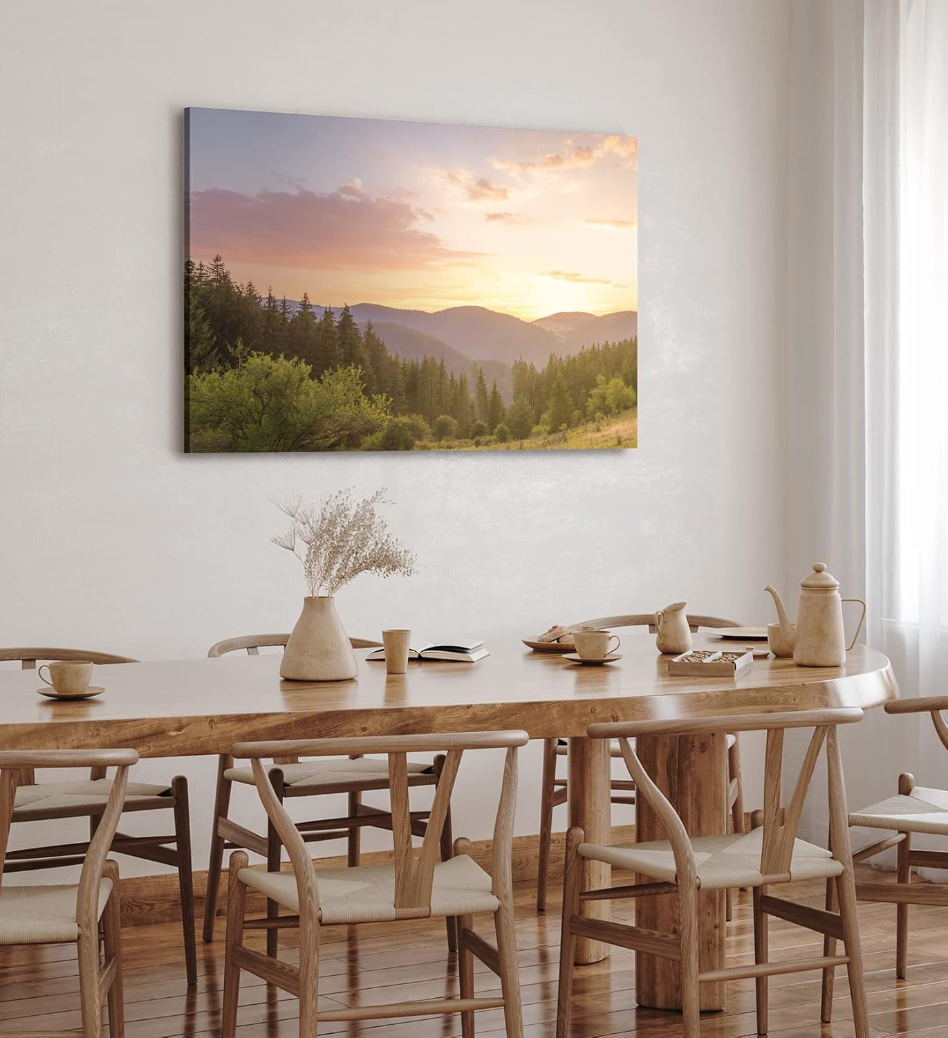 Paul Sinus Wandbild 120x80cm Berge Landschaft Tannenwald Wald Bäume Natur
