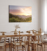 Paul Sinus Wandbild 120x80cm Berge Landschaft Tannenwald Wald Bäume Natur