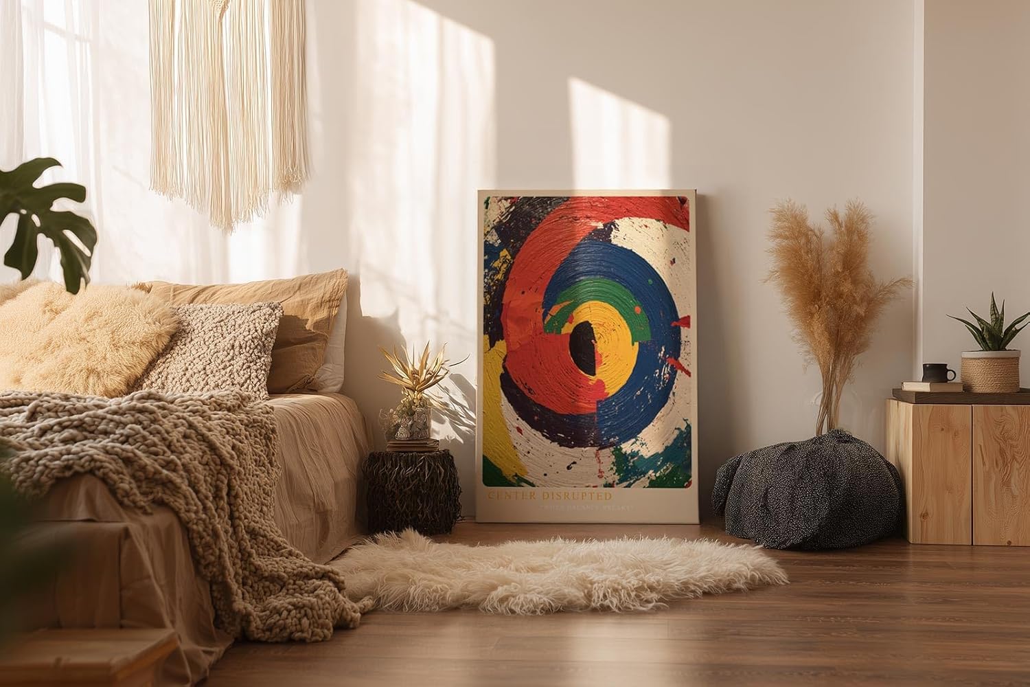 Paul Sinus Wandbild in 40x60cm Center Disrupted Abstrakte Kreisstruktur in intensiven Farben
