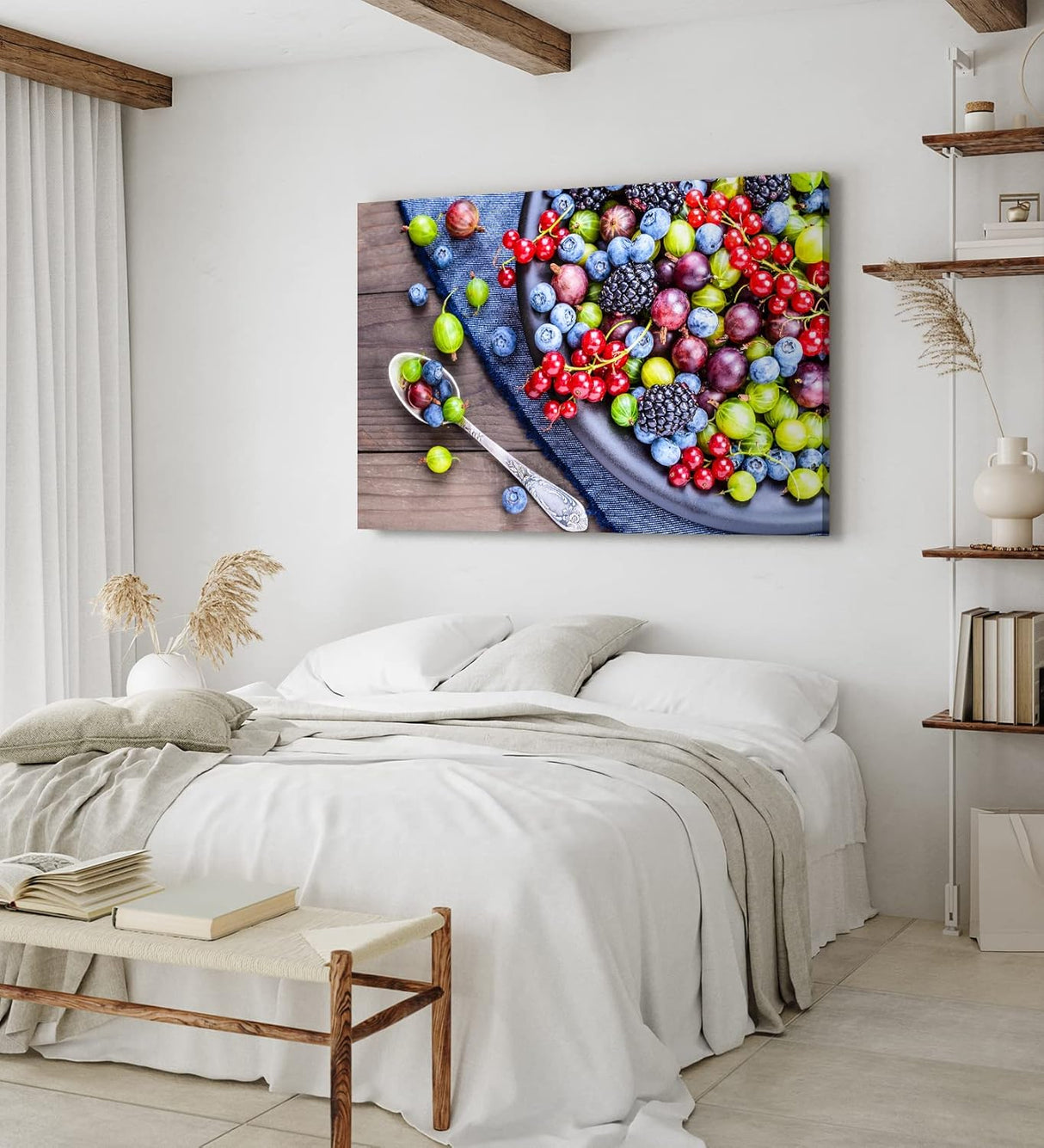 Paul Sinus Wandbild 120x80cm Früchte Himbeeren Johannisbeeren Farbenfroh Essen Küche