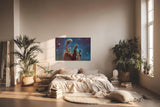 Sinus Art Wandbild 120x80cm Bekanntes NASA-Motiv der Säulen der Schöpfung in farbgewaltiger Sternenlandschaft