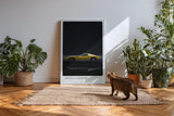 Paul Sinus Kunstdruck 40x60cm Lamborghini Miura Auto Legende Sportwagen Gelb Schwarz Retro