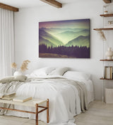 Paul Sinus Wandbild 120x80cm Berglandschaft Tannenwald Berge Natur Landschaft Bäume
