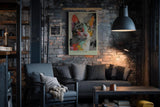 Paul Sinus Wandbild in 40x60cm Colorful Cutie – farbenfrohes Katzenportrait in moderner Maltechnik für kreative Wohnraumgestaltung