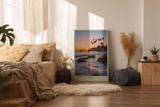 Paul Sinus Wandbild in 40x60cm The Last Light mit malerischem Sonnenuntergang und Palmenküste für stimmungsvolle Wandgestaltung