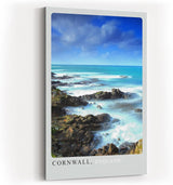Paul Sinus Kunstdruck 40x60cm Cornwall – Felsküste Englands mit türkisem Meer und dramatischem Himmel