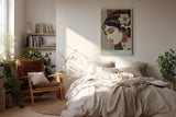 Paul Sinus Wandbild in 40x60cm Divine in Bloom mit stilisiertem Frauenportrait und floralen Ornamenten für edle Wandgestaltung