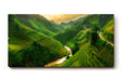 Sinus Art Wandbild 120x80cm Reisterrassen und Flusstal im weichen Licht der Morgensonne mit weiter Perspektive