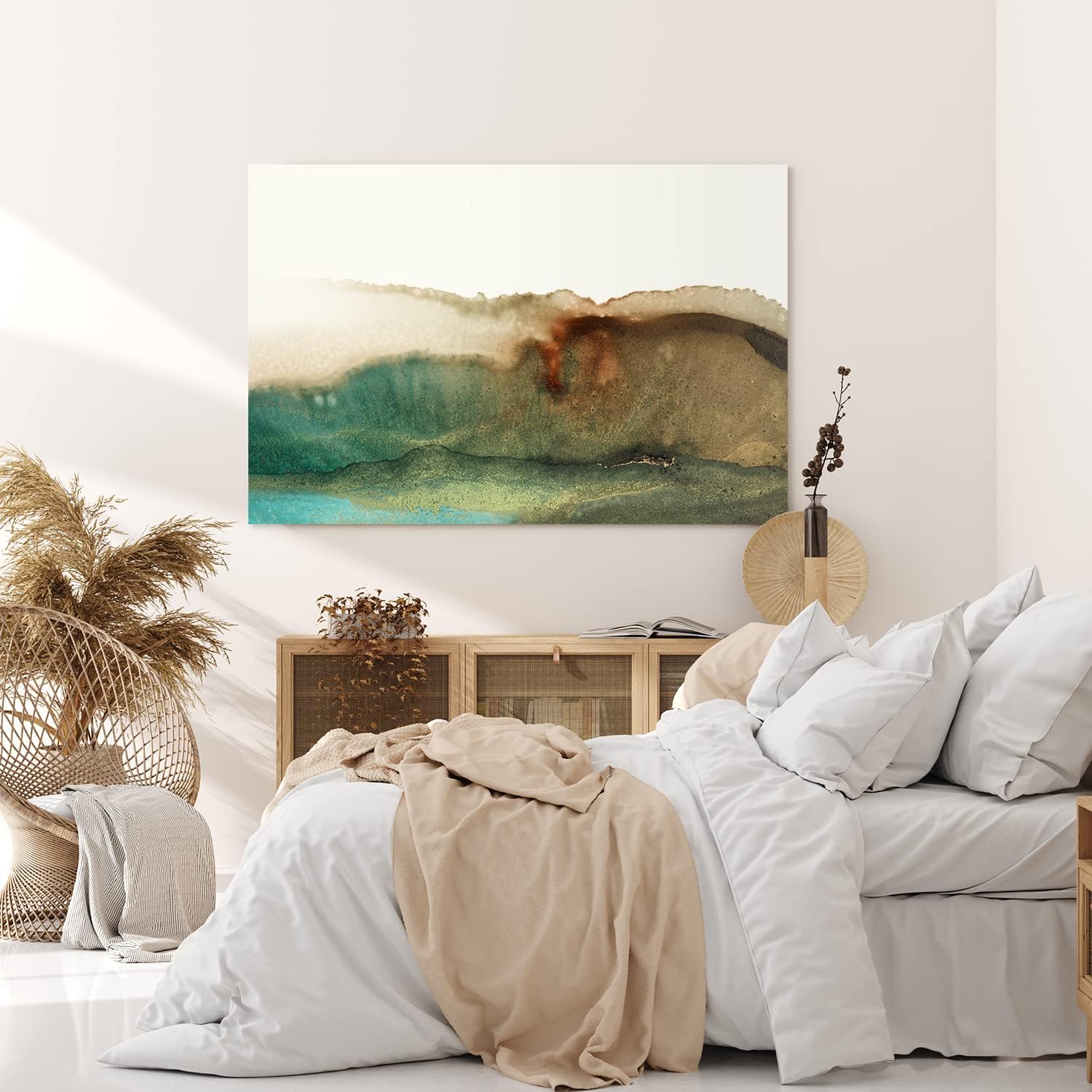 Paul Sinus Wandbild 120x80cm Abstraktes Bild Brauntöne Wasserfarben Kunstvoll