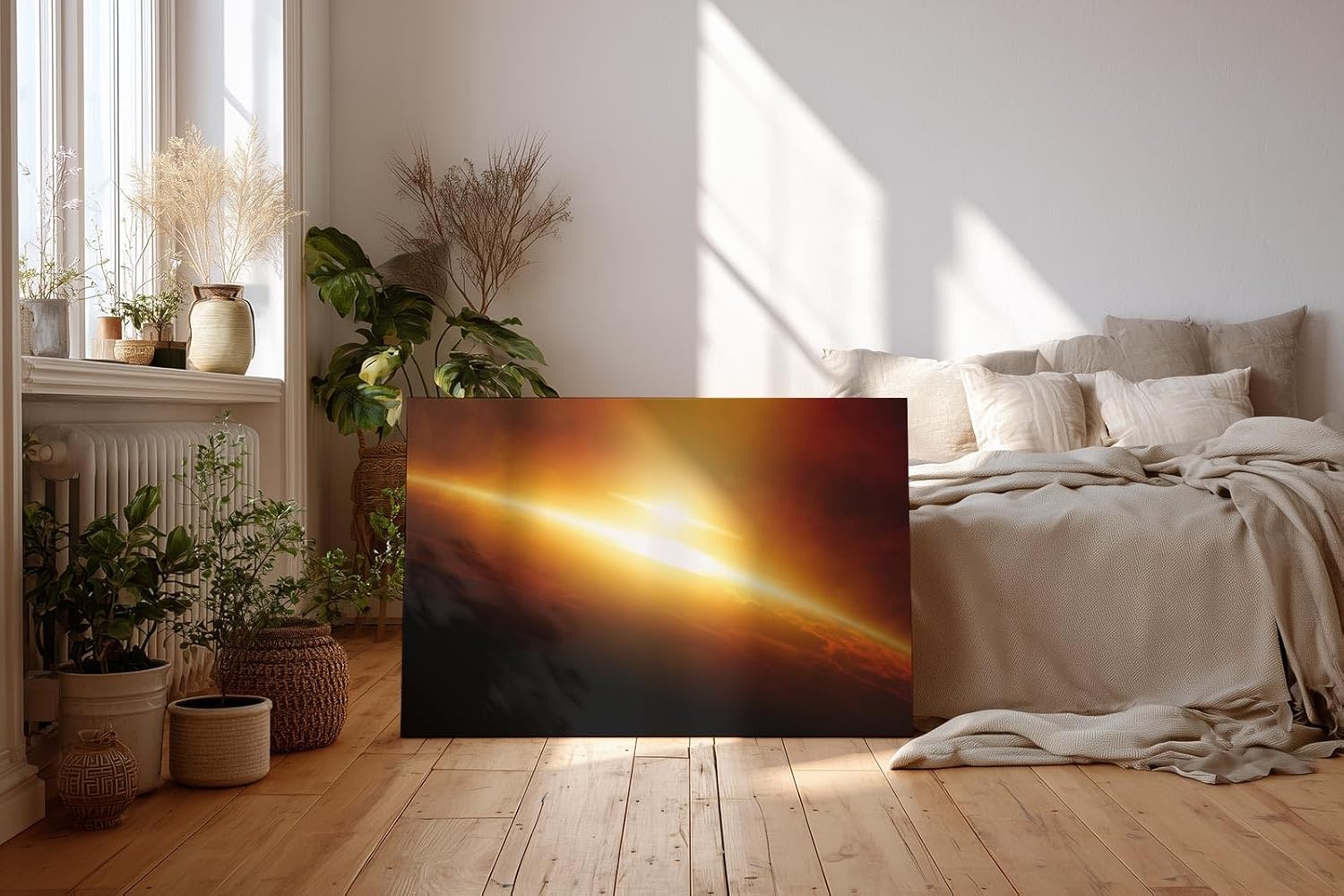 Sinus Art Wandbild 120x80cm Faszinierende Weltraumszenerie mit dynamischer Lichtwirkung und kosmischer Tiefe