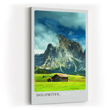 Paul Sinus Kunstdruck 40x60cm Dolomiten mit dramatischem Himmel und Almhütten – Alpenpanorama aus Italien