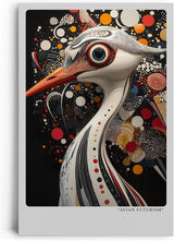 Paul Sinus Leinwandbild 40x60cm futuristische Darstellung eines abstrakten Vogels mit geometrischen Mustern, kunstvolle Wandkunst in modernem Design