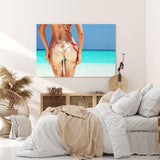 Paul Sinus Wandbild 120x80cm Sexy Bikini Strand Traumstrand Meer Sand Karibik