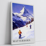 Paul Sinus Leinwandbild 60x90cm Matterhorn – Alpen, Ski, Wintersport, Schnee, Berge, Natur, Skifahren, Schweiz, Hochgebirge, Panorama, Abenteuer