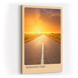 Paul Sinus Kunstdruck 40x60cm Horizon Fire – endlose Straße im goldenen Sonnenuntergang