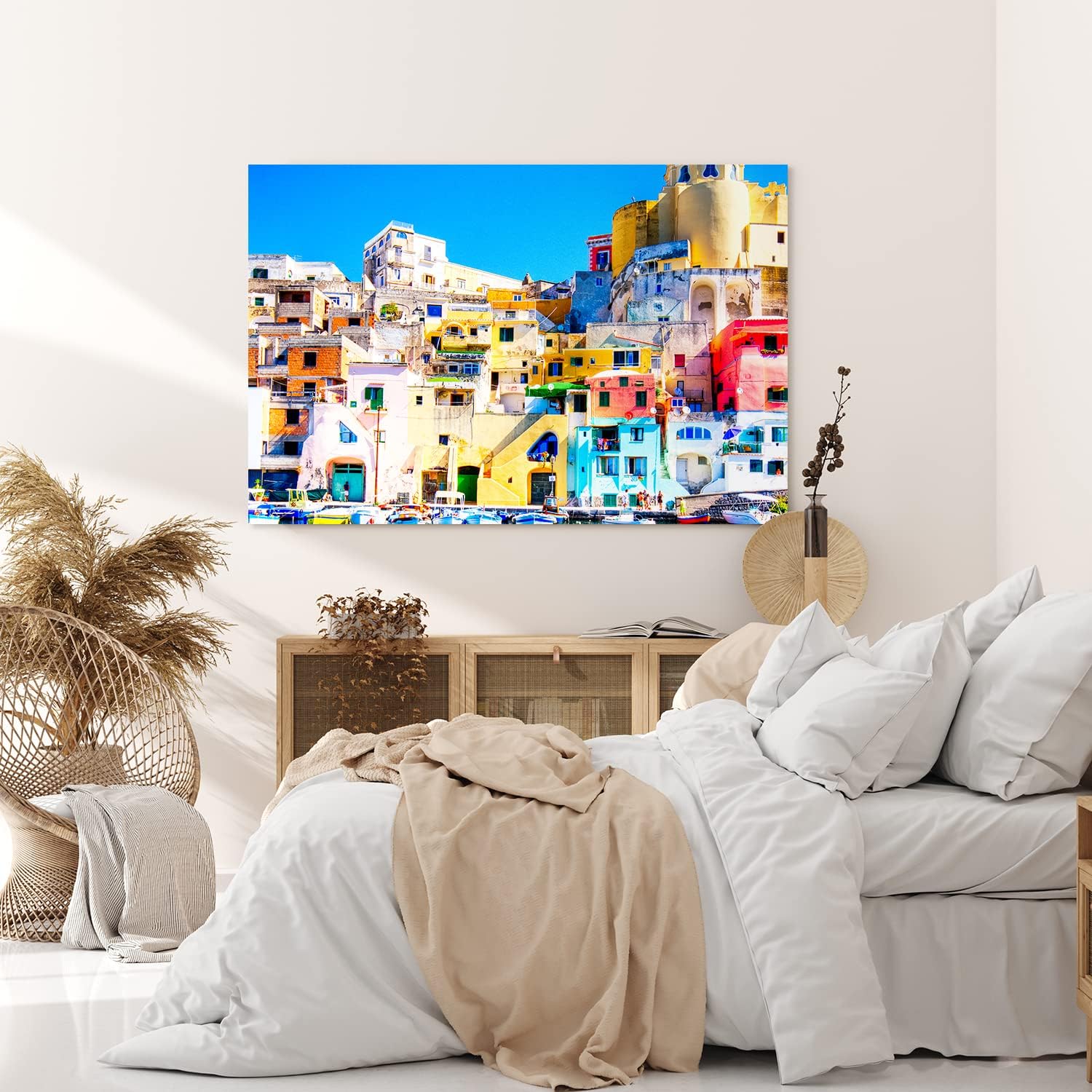Paul Sinus Wandbild 120x80cm Procida Italien Insel traditionelle Häuser Küstenstadt Mittelmeer
