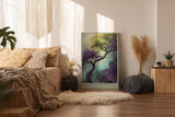Paul Sinus Wandbild in 40x60cm The Ascending Tree – Künstlerische Darstellung eines aufstrebenden Baumes in leuchtenden Farbverläufen