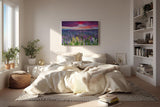 Sinus Art Wandbild 120x80cm Blühendes Lupinenmeer unter dramatisch gefärbtem Himmel – kraftvoll und inspirierend