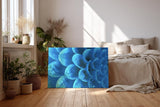 Sinus Art Wandbild 120x80cm Die Tropfen auf der blauen Blüte bringen Frische, Eleganz und Tiefe in den Raum