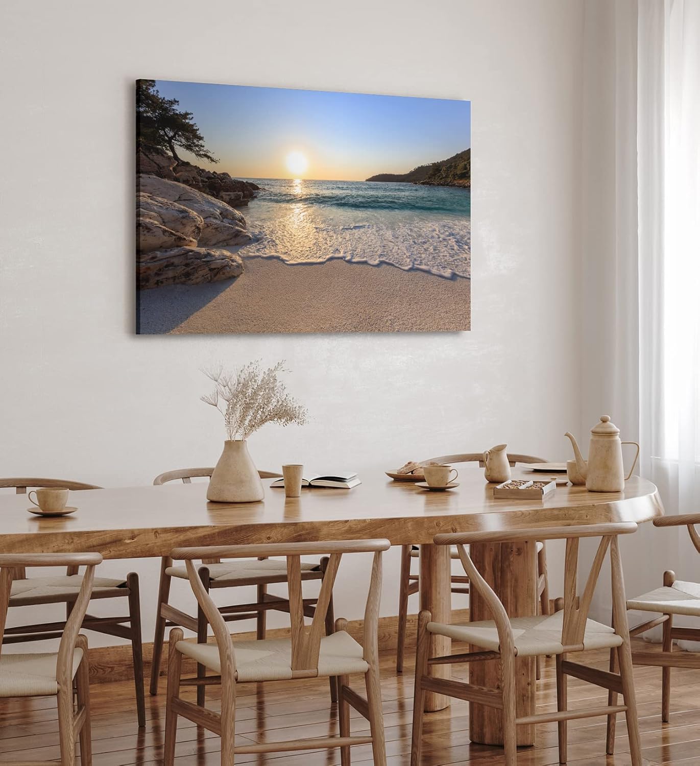 Paul Sinus Wandbild 120x80cm Bucht Strand Sonnenuntergang Meer Horizont