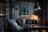 Paul Sinus Wandbild in 40x60cm The Paris Night – romantische Pariser Nachtszene mit Paar und rotem Schirm vor dem Eiffelturm für elegante Raumgestaltung