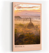 Paul Sinus Kunstdruck 40x60cm Mrauk U Myanmar Tempel Nebel Asien Sonnenaufgang Landschaft