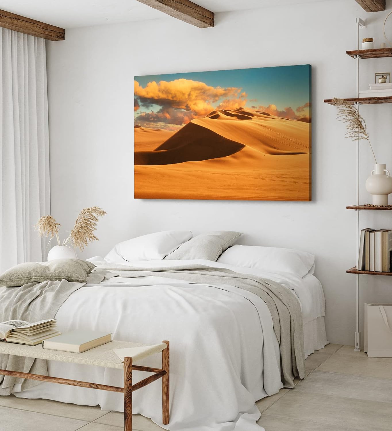 Paul Sinus Wandbild 120x80cm Wüste Sanddünen Sand rote Wolken Wüstenlandschaft