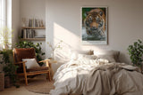Paul Sinus Wandbild in 40x60cm The Silent Hunter – Faszinierendes Tigerporträt im Wasser in hoher Farbbrillanz