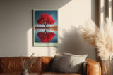 Paul Sinus Wandbild in 40x60cm The Red Mirror Strahlender roter Baum mit perfekter Spiegelung im Wasser vor sanfter Landschaftskulisse