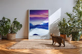 Paul Sinus Kunstdruck 40x60cm Valley of Purple Haze nebelverhüllte Berge in violettem Licht mit mystischer Stimmung und Tiefe
