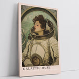 Paul Sinus Leinwandbild 40x60cm kunstvolle Darstellung einer verträumten Astronautin in nostalgischem Design, faszinierende Wandkunst