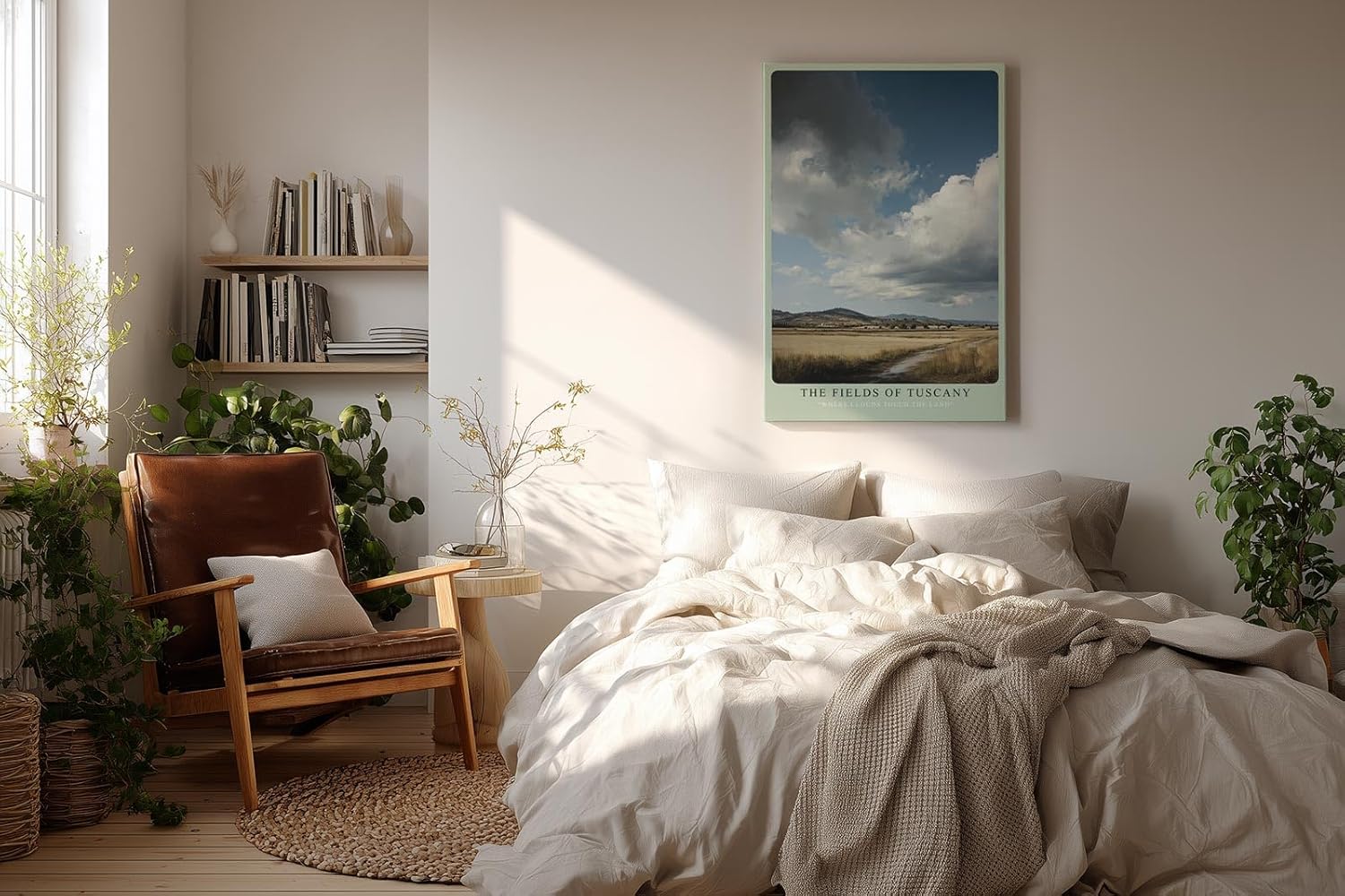 Paul Sinus Wandbild in 40x60cm toskanische Felder unter imposantem Himmel – mediterranes Landschaftsmotiv für warme Wohnakzente