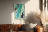 Paul Sinus Wandbild in 40x60cm The Jade Flow Abstrakte Komposition in Grüntönen mit dynamischen, pastosen Farbstrukturen
