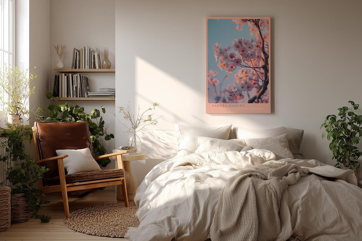 Paul Sinus Wandbild in 40x60cm Sakura Moment – zarte Kirschblüten im warmen Licht vor sanftem Himmel