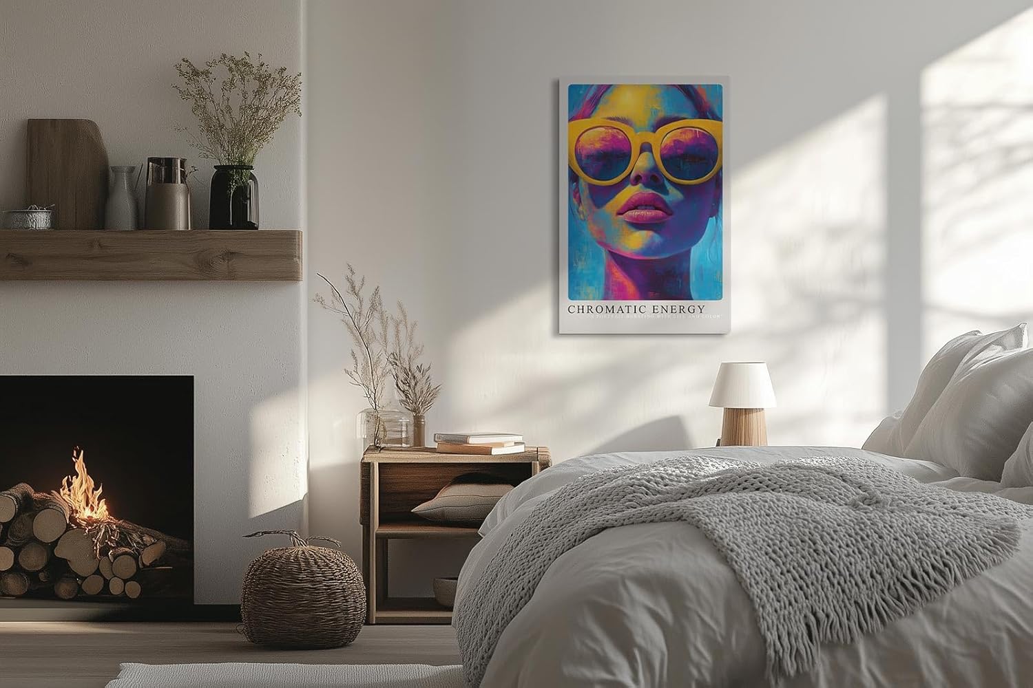 Paul Sinus Leinwandbild 40x60cm Chromatic Energy Leinwandbild leuchtendes Porträt mit intensiven Farben und lebendiger Energie kraftvolle Farbkomposition