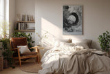 Paul Sinus Wandbild in 40x60cm Black Center – Ausdrucksstarke monochrome Kunst mit dynamischer Kreisform