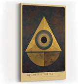Paul Sinus Wandbild in 40x60cm Geometric Portal Goldene Formen mit Kreis und Dreieck in mystischer Komposition und edler Oberflächenstruktur