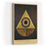 Paul Sinus Wandbild in 40x60cm Geometric Portal Goldene Formen mit Kreis und Dreieck in mystischer Komposition und edler Oberflächenstruktur