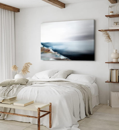 Paul Sinus Wandbild 120x80cm Strand Meer Abstrakt Horizont Kunstvoll Wellen