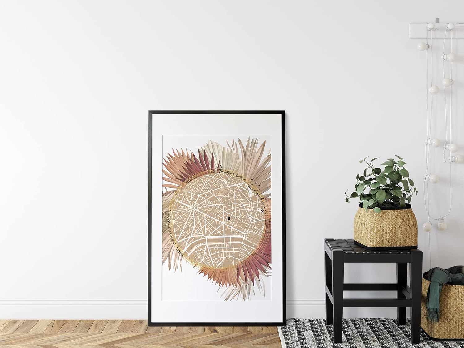 Paul Sinus Bilderrahmen personalisiert mit deinen GPS Koordinaten und Namen. 30cm x 42cm Holz Wechselrahmen mit Glas. Individuelles Geschenk. (ohne Rahmen)