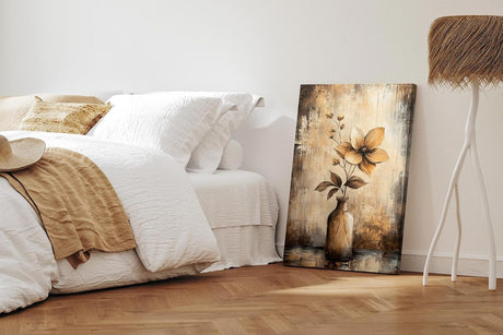 Paul Sinus 60x90cm Wandbild Poesie der Blüte – Vintage-Flair und florale Eleganz in Braun als stilvolles Naturmotiv mit Tiefe