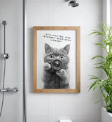 Paul Sinus Poster/Leinwandbild/Rahmenoption Lustiges Katzenbild – Witzige Klo-Deko fürs Badezimmer – Perfekt fürs Gäste-WC