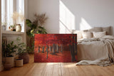 Sinus Art Wandbild 120x80cm Hochsättigtes Rot in Kombination mit natürlichen Brauntönen schafft ein warmes und dynamisches Raumerlebnis