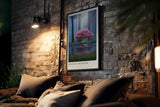 Paul Sinus Kunstdruck 40x60cm Moonlit Blossom mit magischem Kirschbaum bei Nacht im Zauberwald