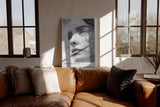 Paul Sinus Wandbild in 40x60cm Depth in Detail Linienportrait mit sanfter Ausstrahlung in Schwarzweiß